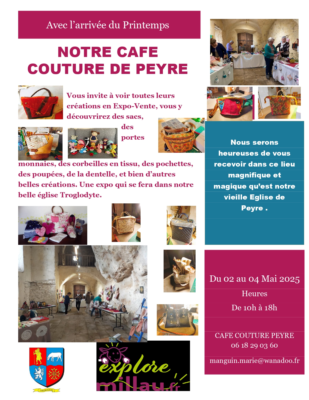 Lire la suite à propos de l’article Expo-vente du Café Couture à Peyre du 02 au 04 mai 2025.